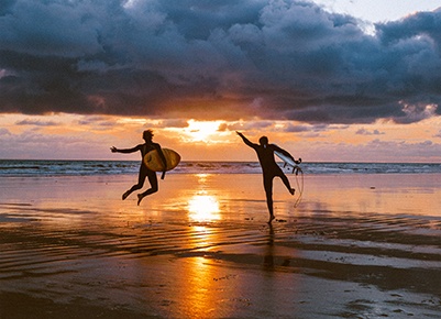 Spot in Brittany for a surfing weekend in a campervan