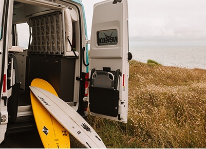 Spot in den landes für ein Surfwochenende im Van