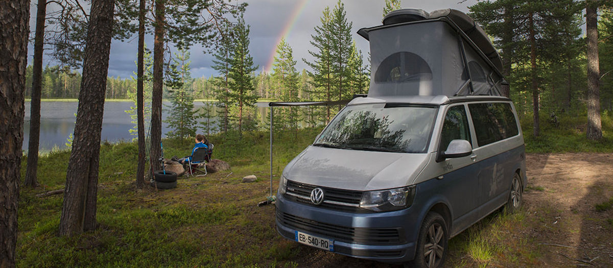 Lappish bivouac in a campervan