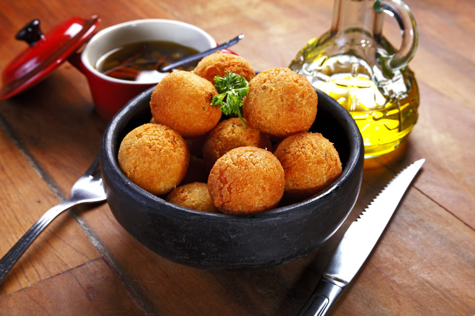 Campervan hire: tasting of Bolinho de bacalhau