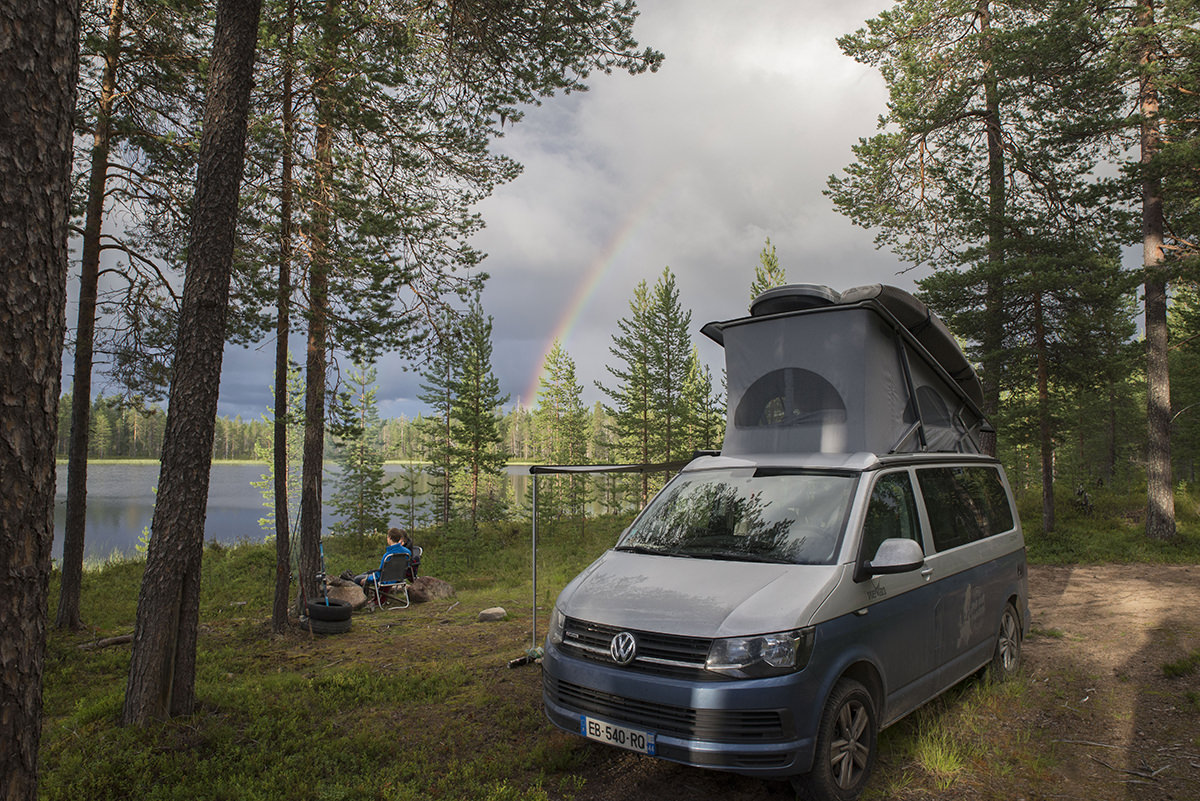 Van aménagé en Laponie finlandaise 