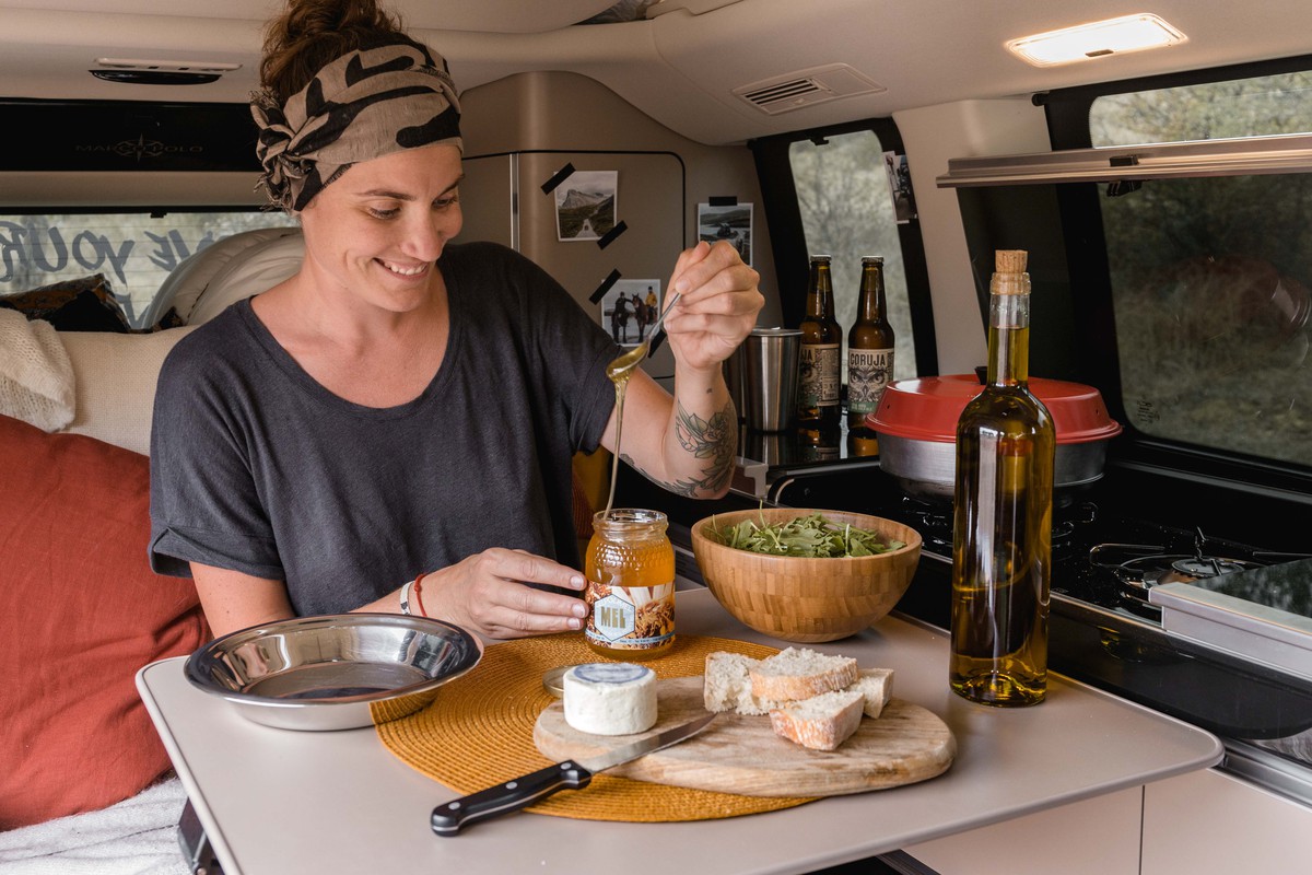 Campervan hire: cooking on a road trip